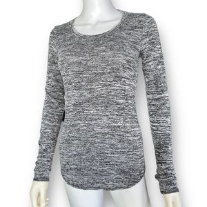 WILFRED FREE Aritzia Marl Gray Space Dye Long Sleeve Crew Neck Tee T-Shirt S